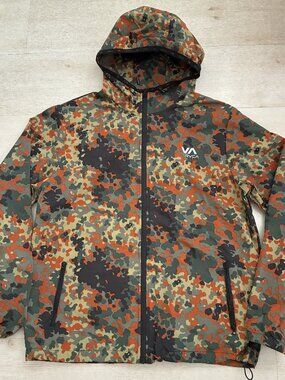 RVCA VA Sport Outsider Packable Anorak Jacket Hunter Camo Size Large